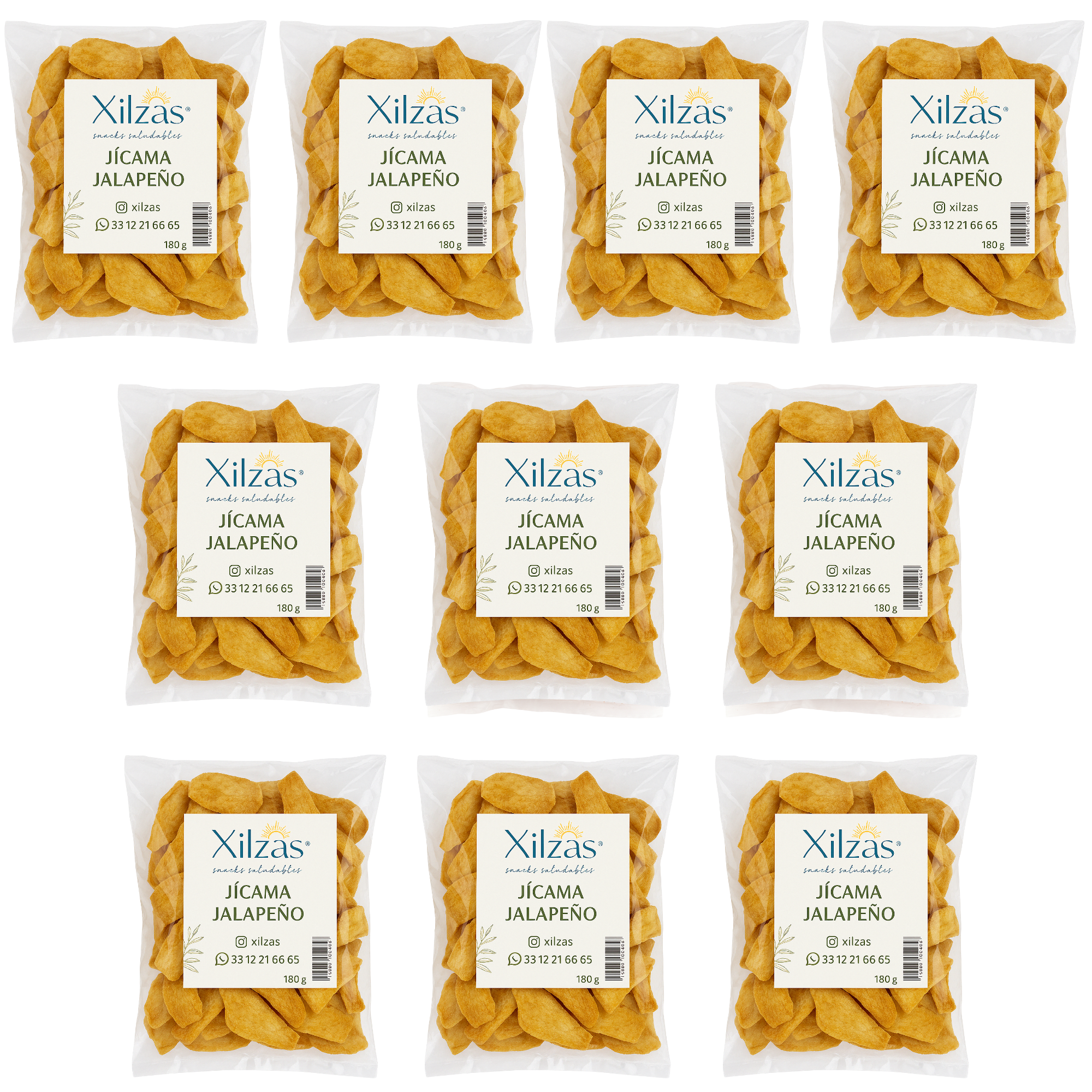 10 maxbox 180gr jícama limón, adobada o jalapeño