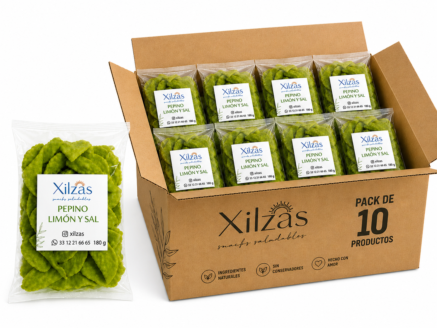 10 maxbox 180gr Pepino Limón y Sal
