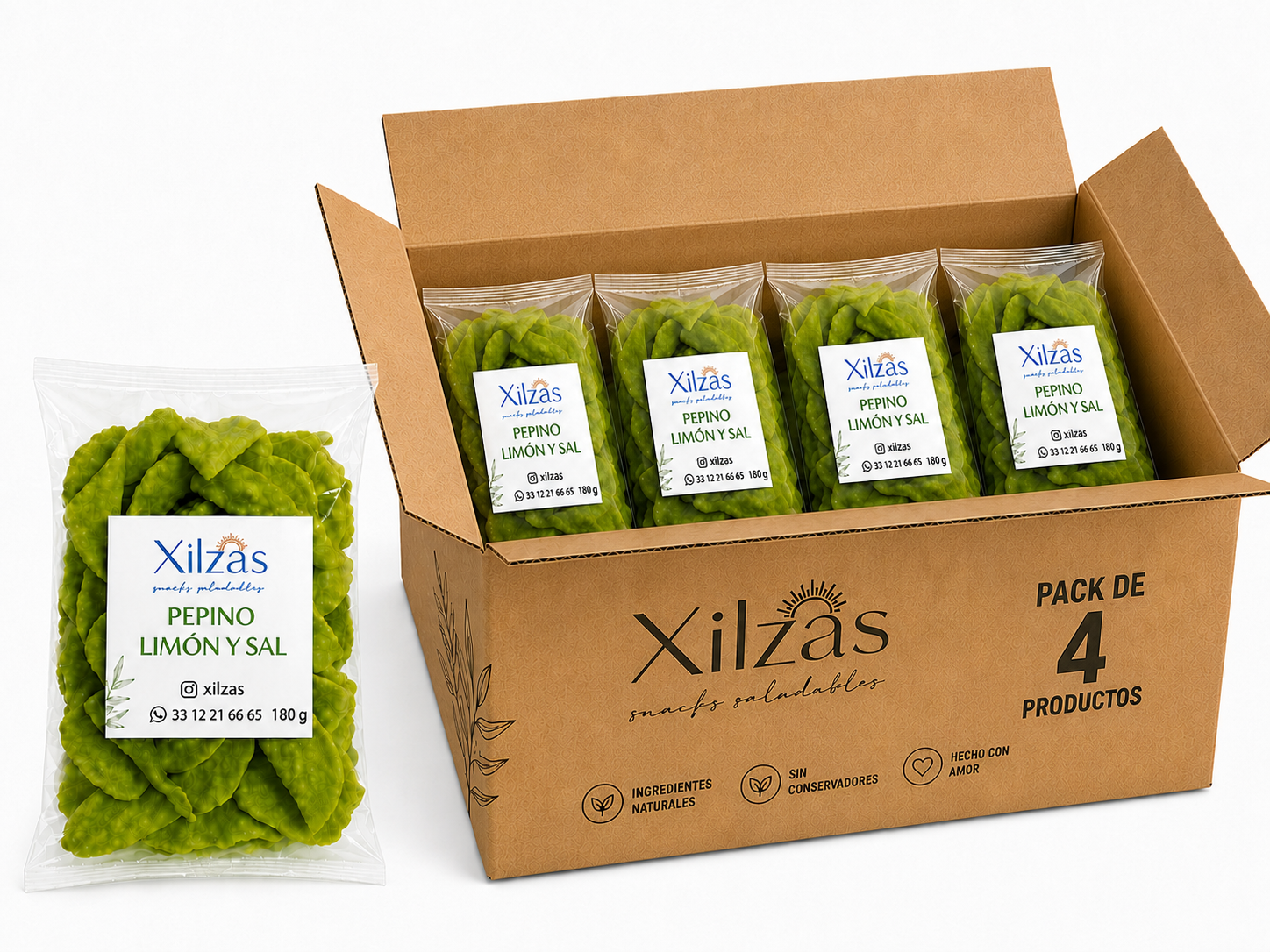4 maxbox 108gr Pepino Limón y Sal