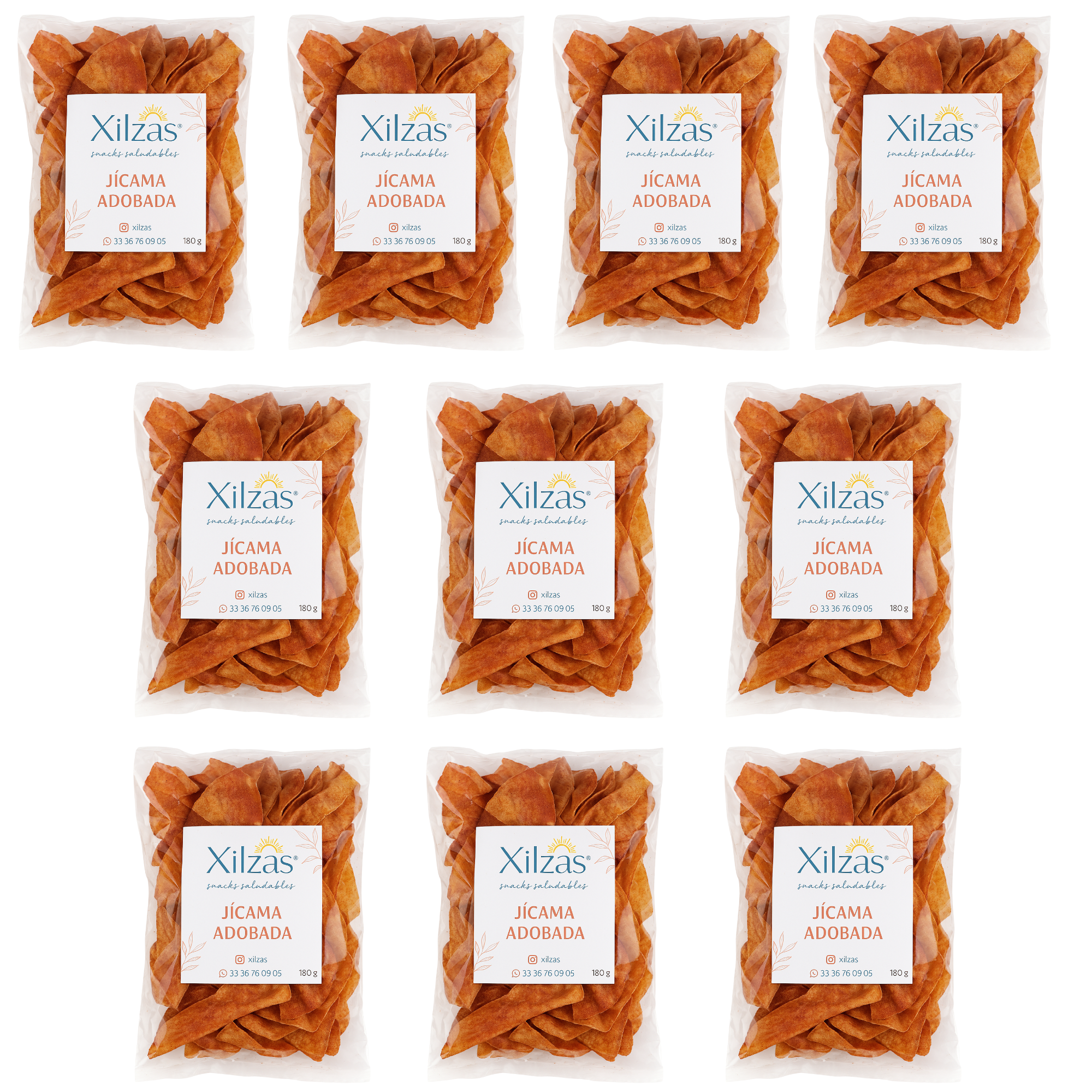 10 maxbox 180gr jícama limón, adobada o jalapeño