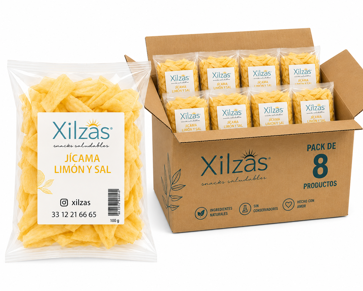 8 maxbox 180gr Jícama Limón y Sal